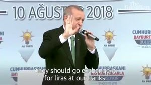 اردوغان: دلارهای زیر بالش را بدهید لیر بگیرید