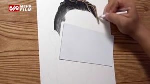 نقاشی زیبای چهره کریستیانو رونالدو با مداد رنگی
