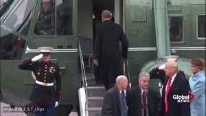 لحظه خداحافظی باراک اوباما از واشنگتون