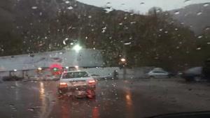 رانندگی در جاده زیبای بارانی چالوس به سمت تهران
