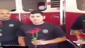 پیام همدردی آتش نشانان نیویورک با قهرمانان پلاسکو