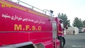 آتش سوزی مهیب کارخانه پنبه در حومه مشهد