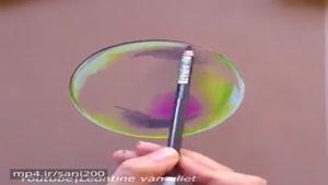 کشیدن حباب با پاستل و مداد رنگی