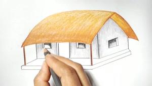 آموزش ساده ی  نقاشی خانه