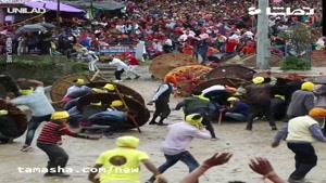 تماشا - جشنواره پرتاب سنگ در هند با بیش از صدها زخمی