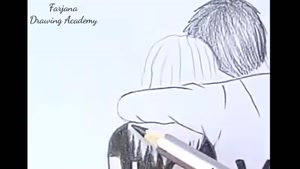 آموزش گام به گام طراحی با مداد برای مبتدیان زوج رمانتیک
