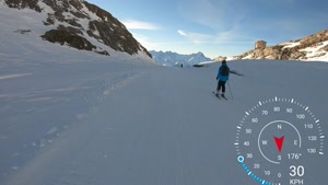 اسکی سواری حرفه ای همراه با سرعت سنج