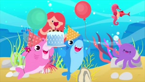 Happy Birthday Song for Kids, with baby shark and little mer
