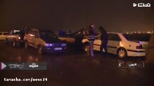 باز هم تصادف زنجیره ای در یک شب بارانی در اتوبان قزوین