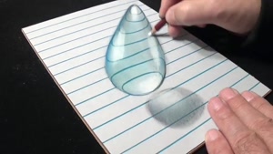 آموزش نقاشی سه بعدی قطره آب