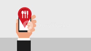 فوتیج انیمیشن سفارش غذا آنلاین Smartphone Restaurant Food De