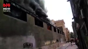 آتش سوزی در چهار راه مولوی تهران