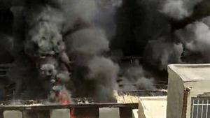 فوری: آتش سوزی عظیم در چهار راه مولوی تهران