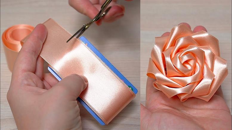 ایده ساخت گل با کارت | چگونه یک گل روبانی درست کنیم
