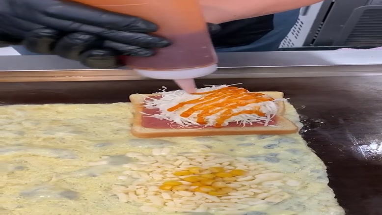 Potato Cheese Toast Covered With Egg Blanket - Korean Food