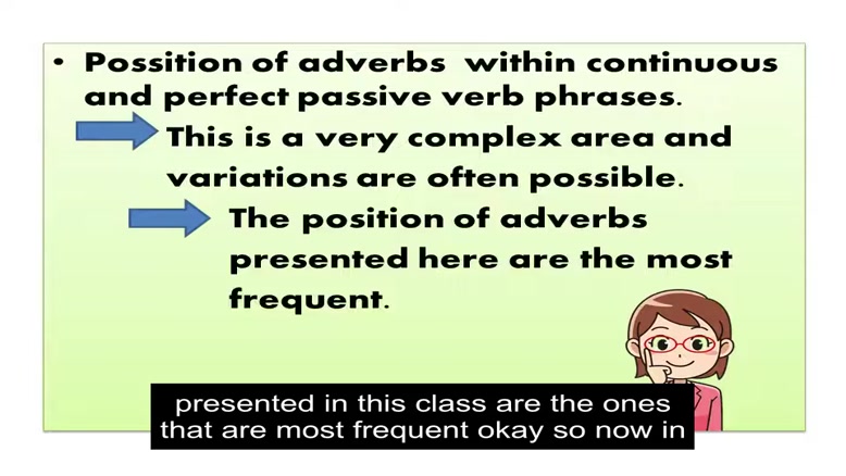 گرامر position of adverbs in continuous and perfect passive
