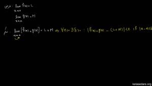 اموزش ریاضی مبحث حد - اثبات قانون حد جمع دو تابع